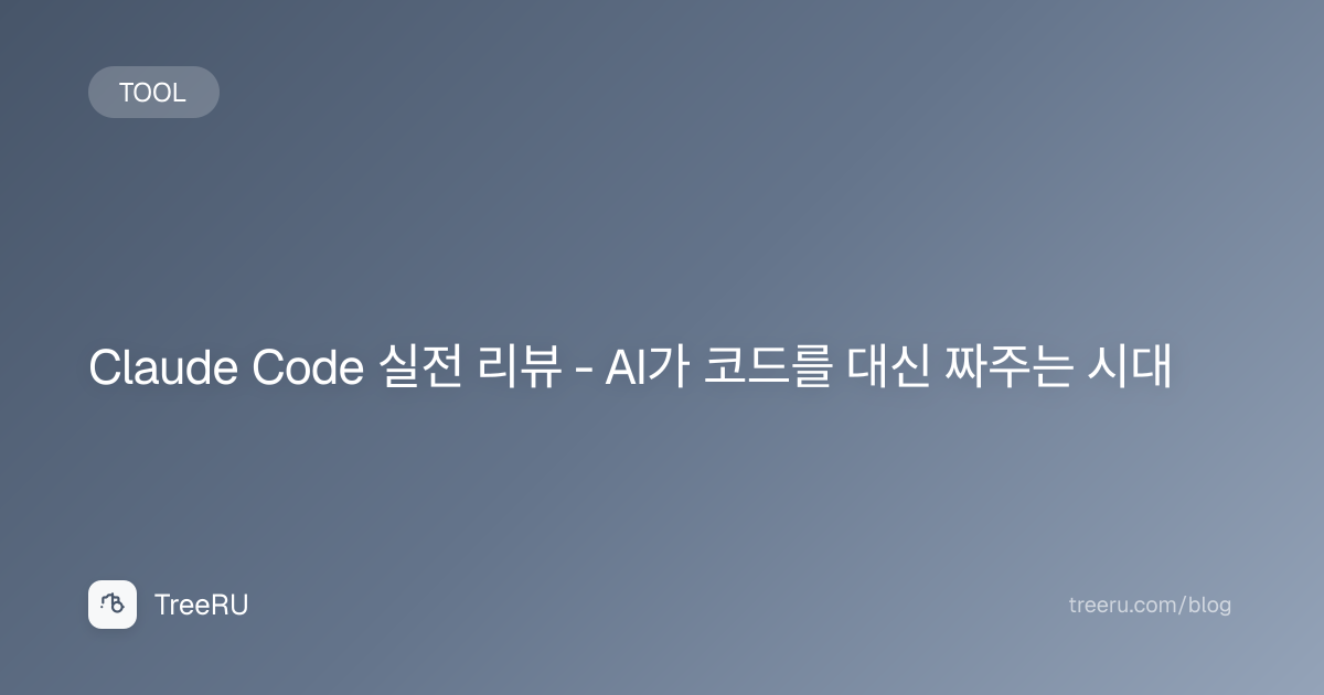 Claude Code 실전 리뷰 - AI 코딩 CLI 도구, 블로그 작성부터 서버 관리까지 | Treeru